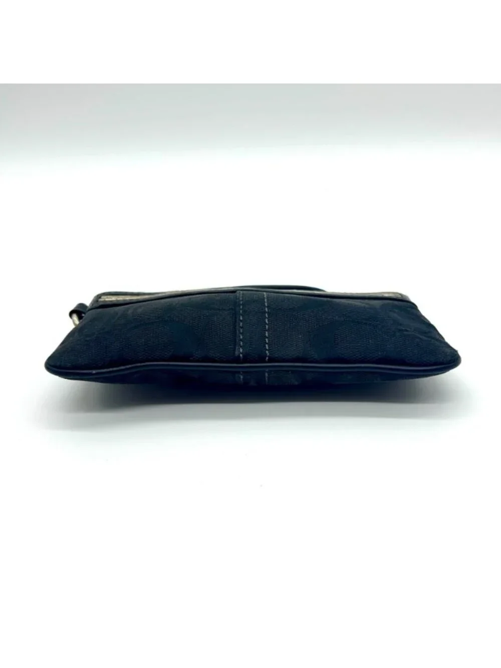 Coach Black Signature Canvas Small Wristlet Wallet